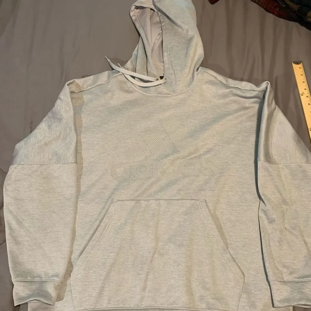 Adidas Men's/ Adult climawarm Grey logo hoodie xxl
